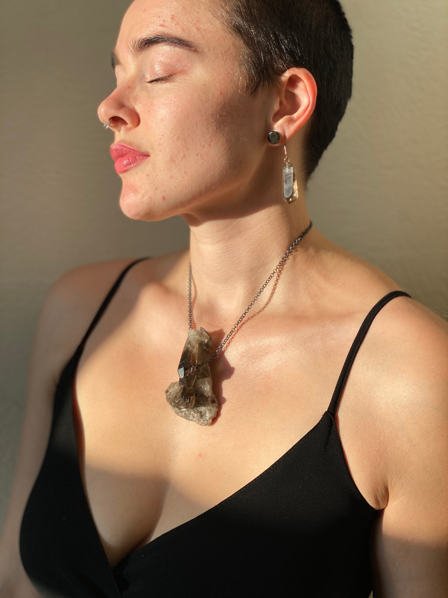 Smokey Quartz Cluster Necklace