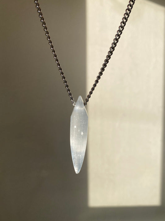 Long Selenite Pendant