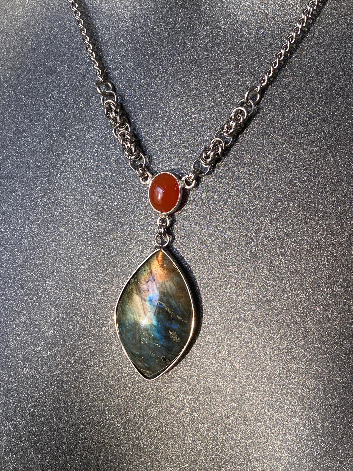 Labradorite & Carnelian Necklace
