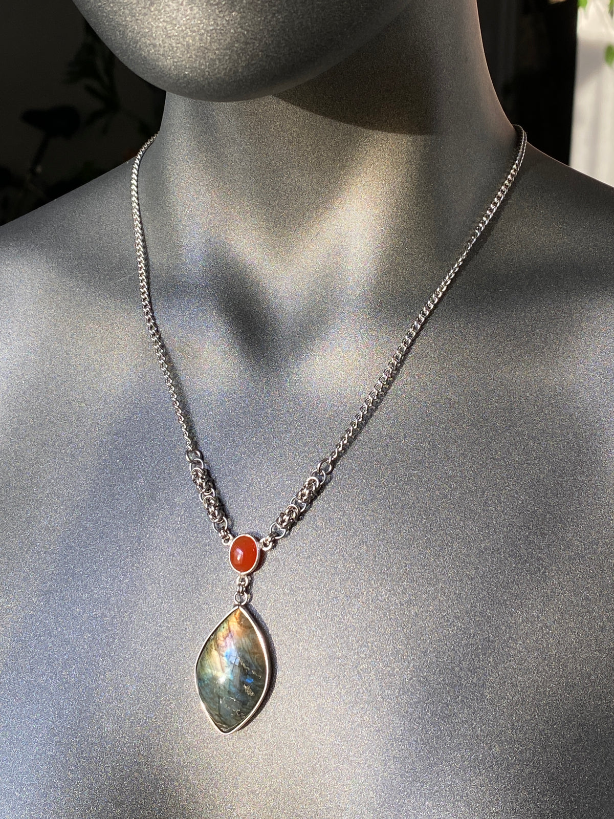Labradorite & Carnelian Necklace